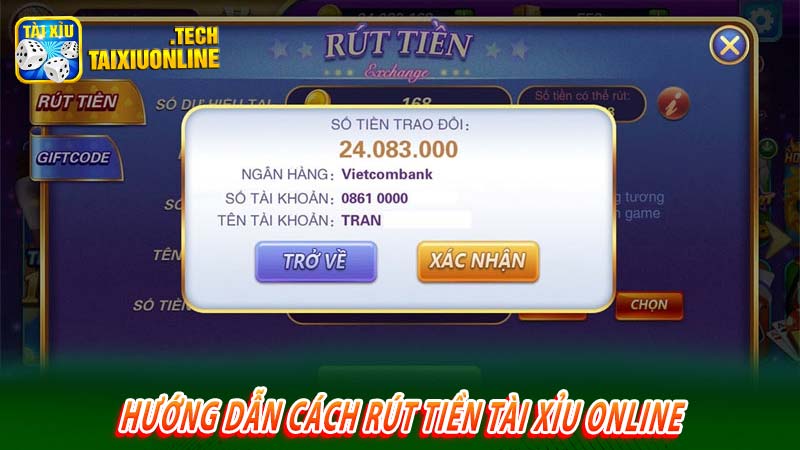 Hướng dẫn cách rút tiền tài xỉu online